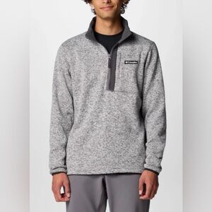 Columbia Mens Weather Fleece Long Sleeve Zip Pullover Sweater Heather Gray Sz XL